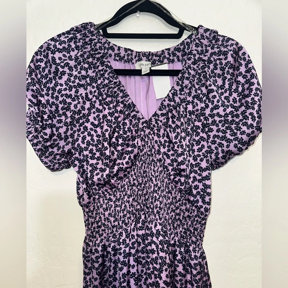 Elegant Purple Animal Print Midi Dress - Picture 2 of 5